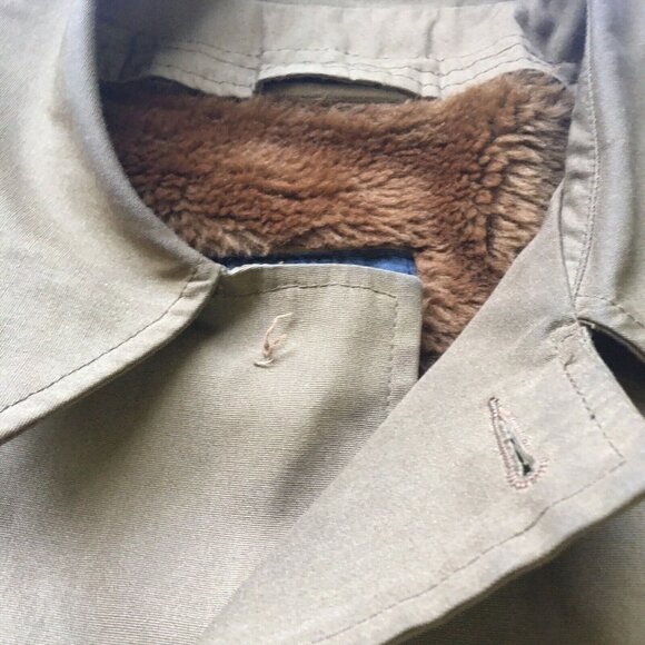 Manstyle All Weather Brown Khaki Coat Removable Fur Lining Men’s Sz 38R - Picture 6 of 11